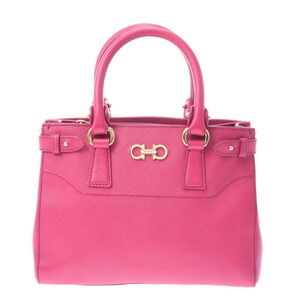 Salvatore Ferragamo Gancini Bag Pink Calfskin Handbag